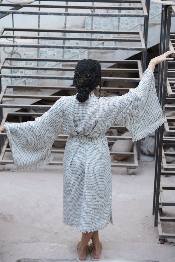 Boho-Woven Kimono- White