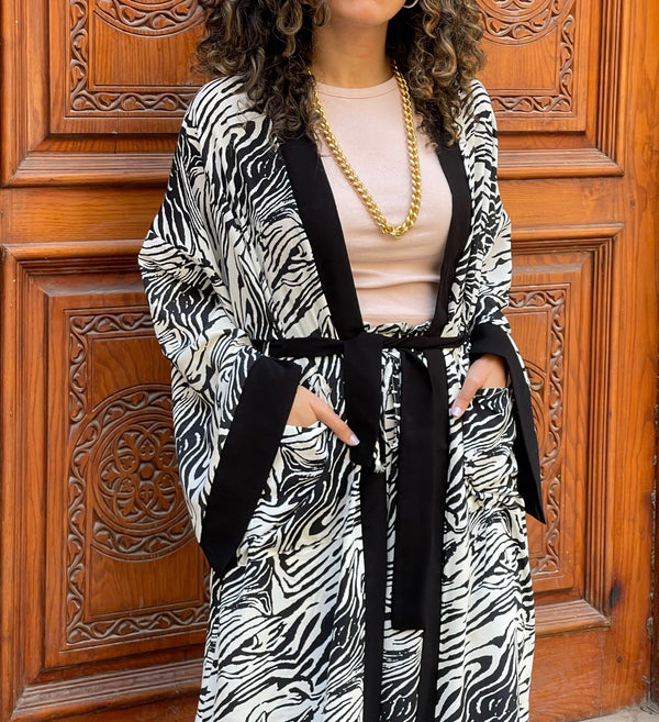 Zebra Print Kimono set