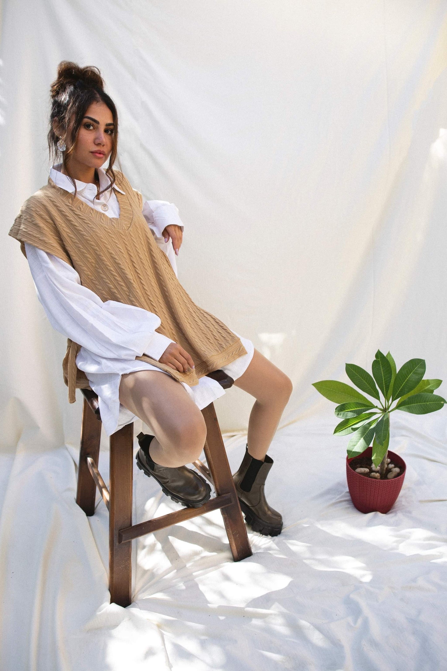 Knit Vest + Chemise Set