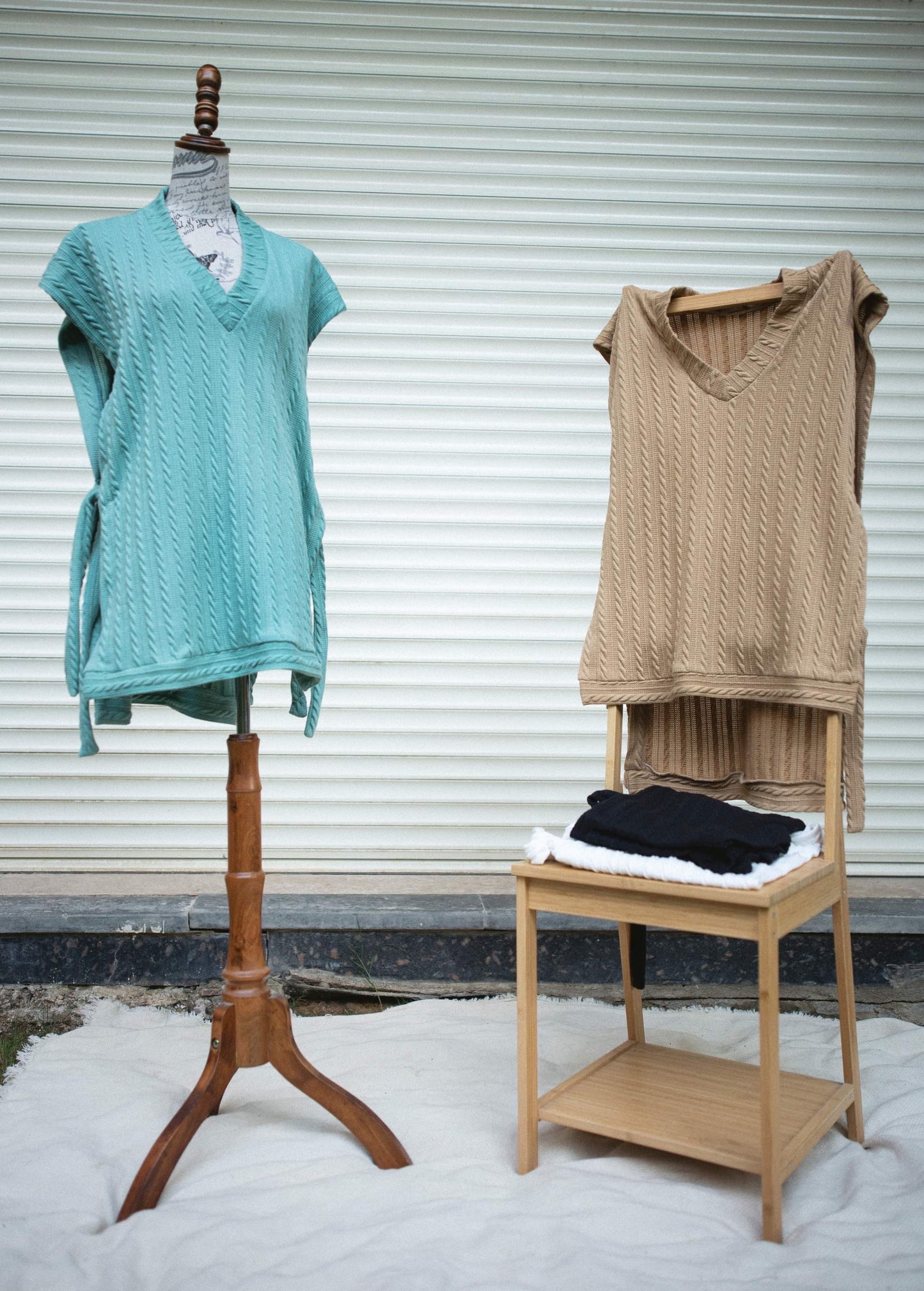 Knit Vest + Chemise Set